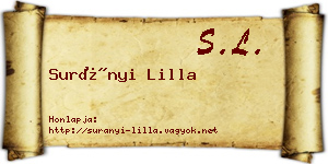 Surányi Lilla névjegykártya